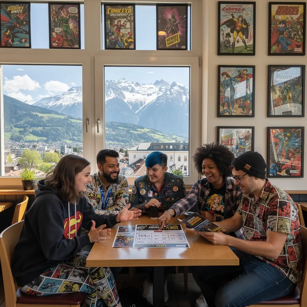 Zwei Charaktere umarmen sich herzlich nach einem langen Abenteuer.