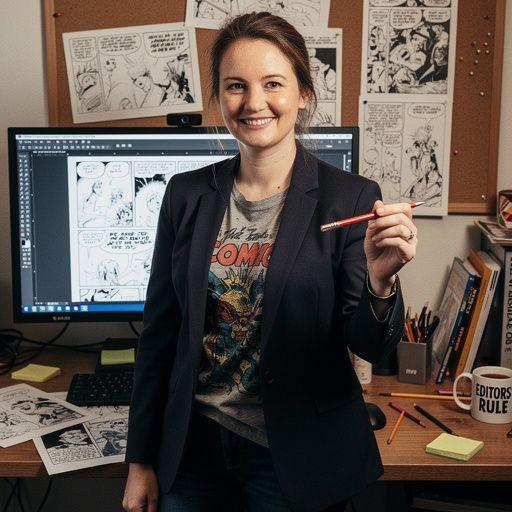 Eine farbenfrohe Illustration von einem magischen Wesen in einem verwunschenen Wald.